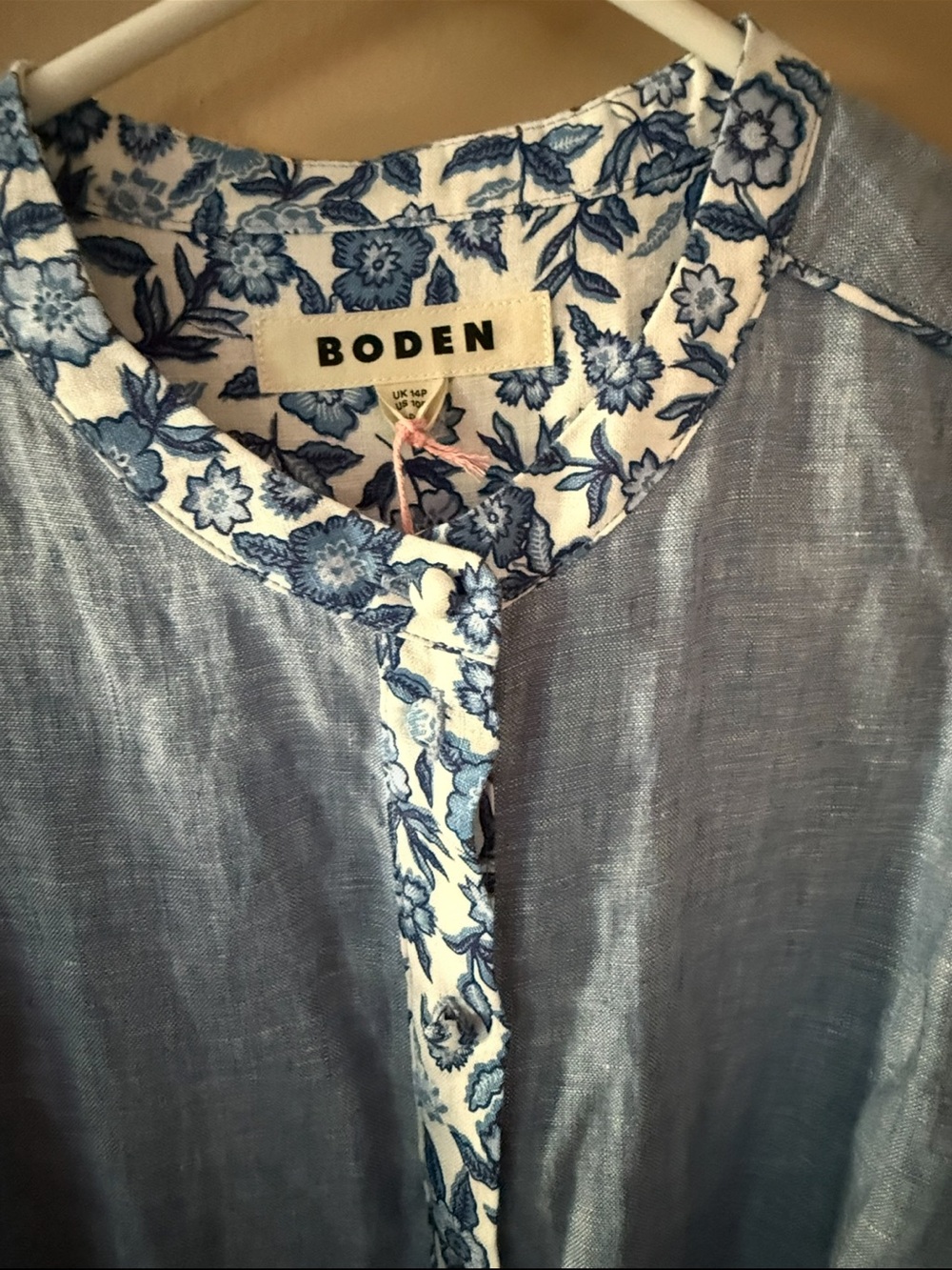 Boden alba linen maxi dress in blue size 12R NWT style D0884 defective - Picture 13 of 13